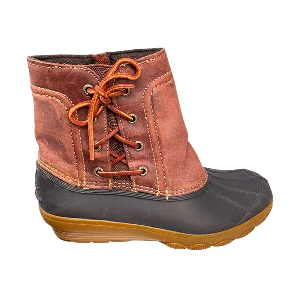 Sperry Top Sider Saltwater Brown Wedge Spray Duck Boot - Picture 5 of 10